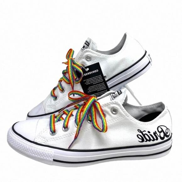 Converse Ctas OX Low Wedding White Canvas Women's Multi 171213C- Custom Sneakers - Picture 1 of 11